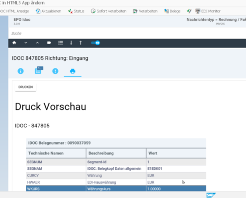 EPO IDoc Monitor für SAP App Druck